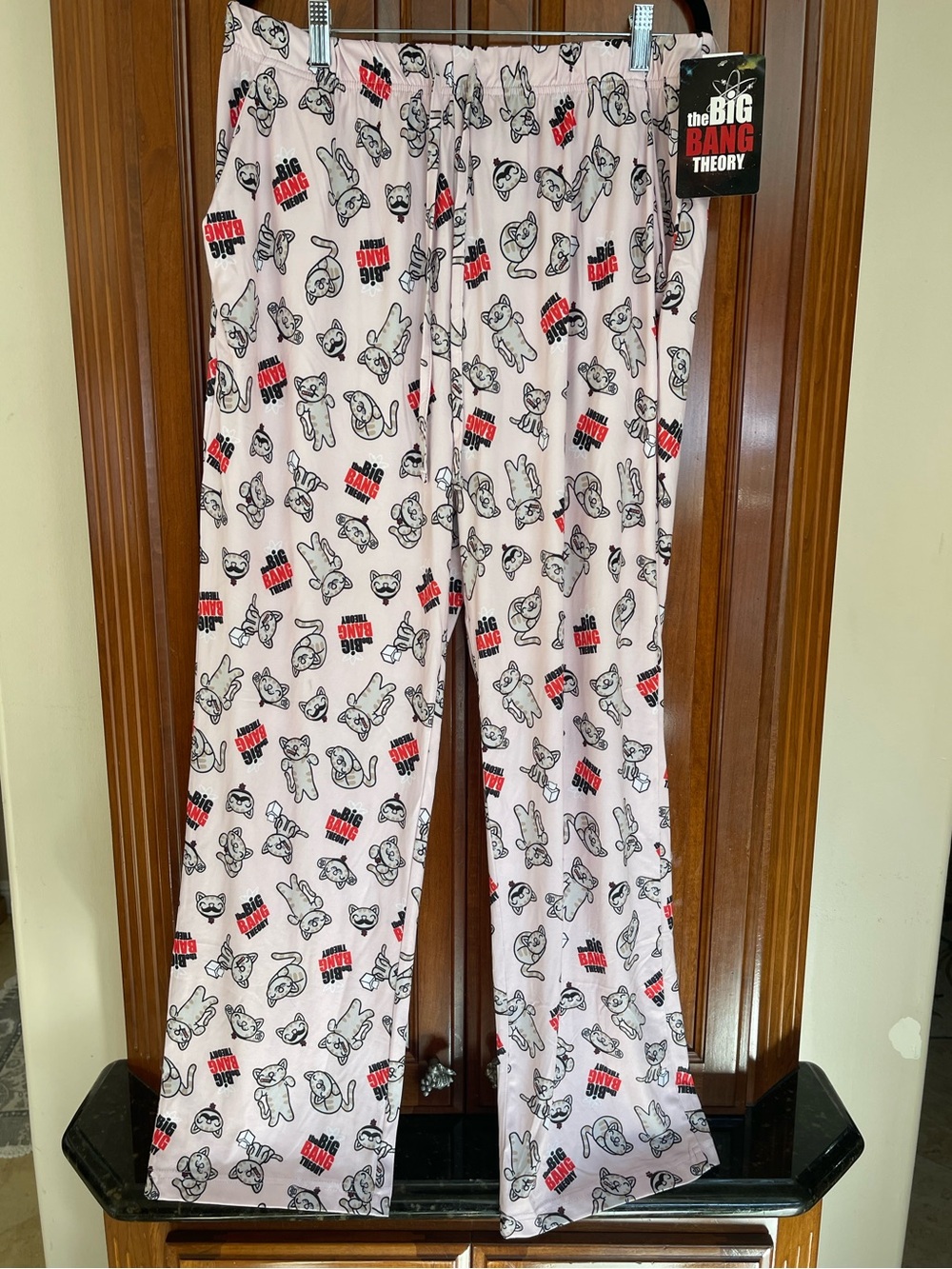 Women's Big bang Theory Pink Logo & Character Pajama Pants
